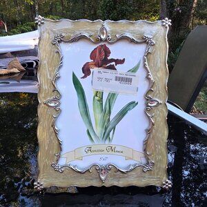 Vintage Ashleigh Manor Picture Frame Enameled Botanical 5x7 Decorative Elegant